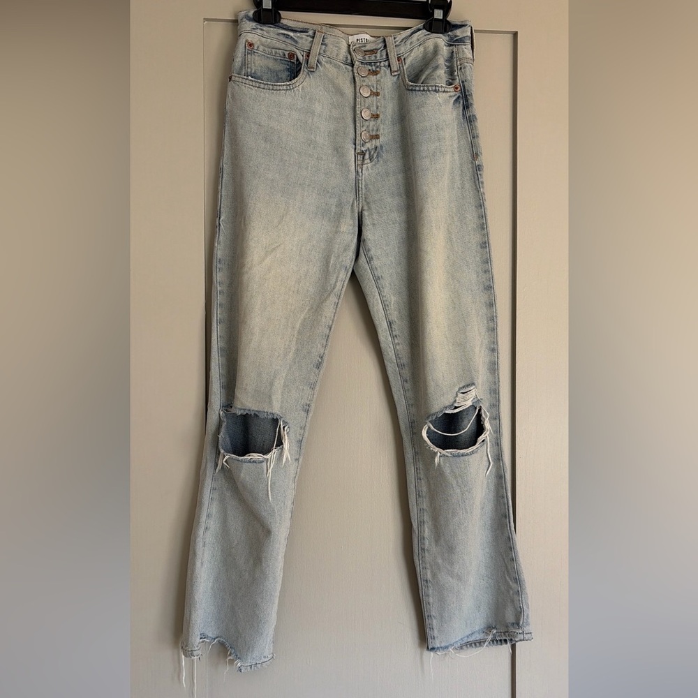 Pistola High Rise Distressed Jeans - Light Blue Size 26